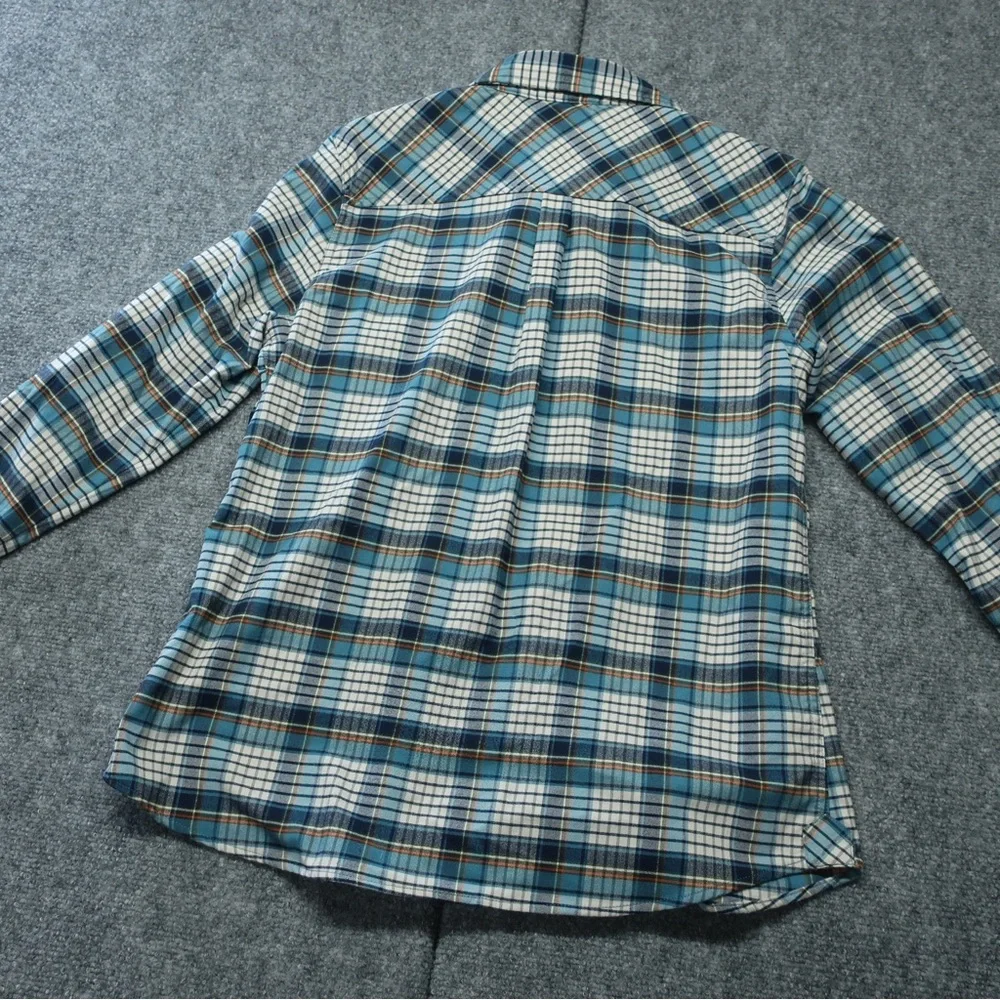 L.L. Bean Women's Blue and White Plaid Button-Down Shirt